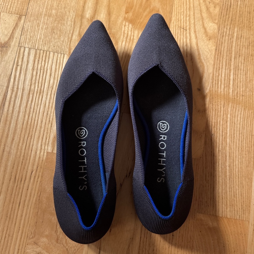 Rothy's Shoes The Point Solid Black Flat Knit....Size 9